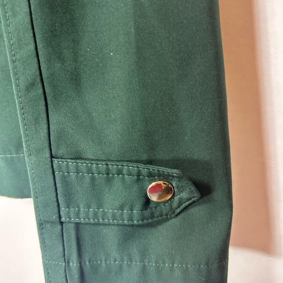 LOFT Dark Green Hooded Jacket with Gold Accents - Picture 3 of 12